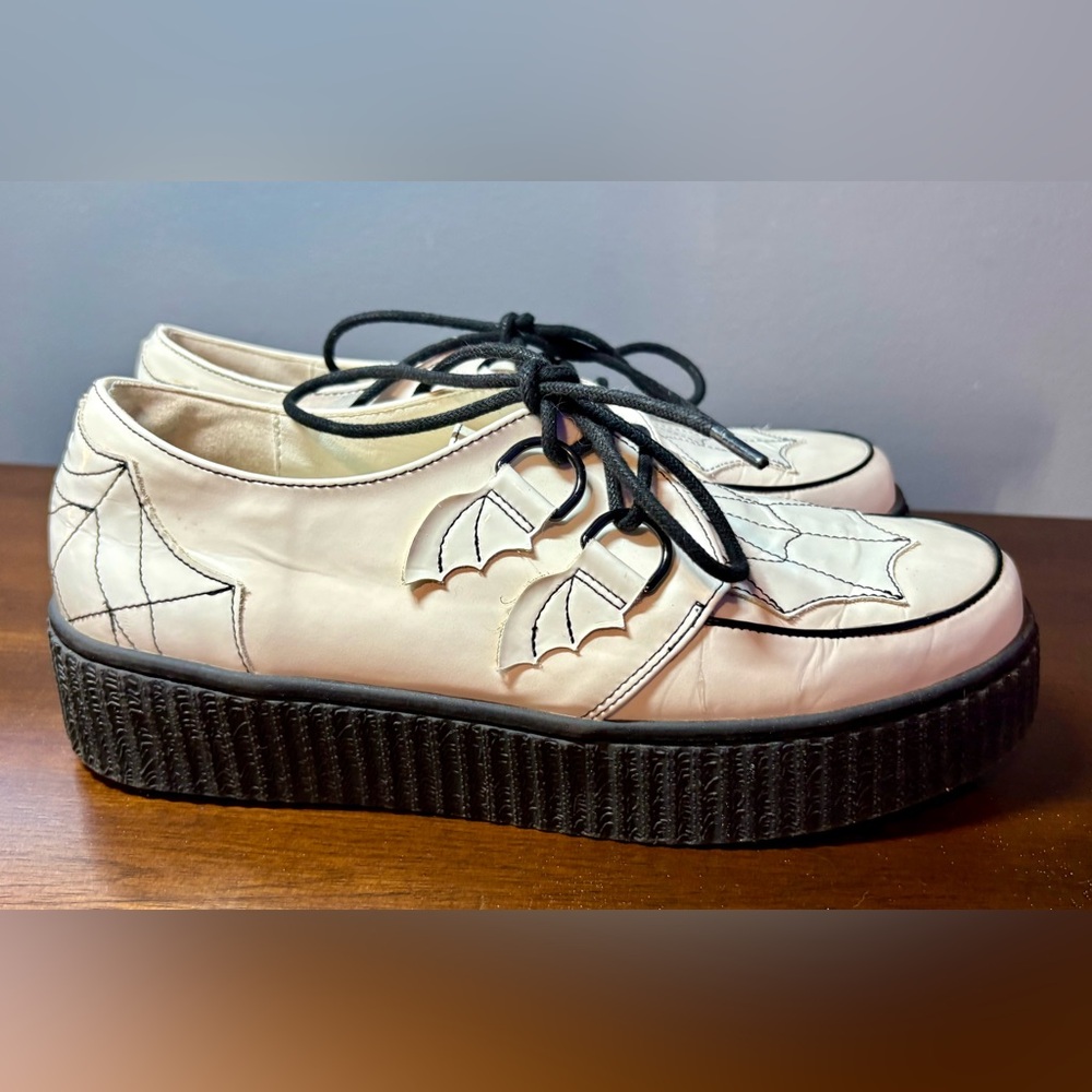 Women’s Strange Cvlt Krypt Spider Web Creepers - white - Size 10